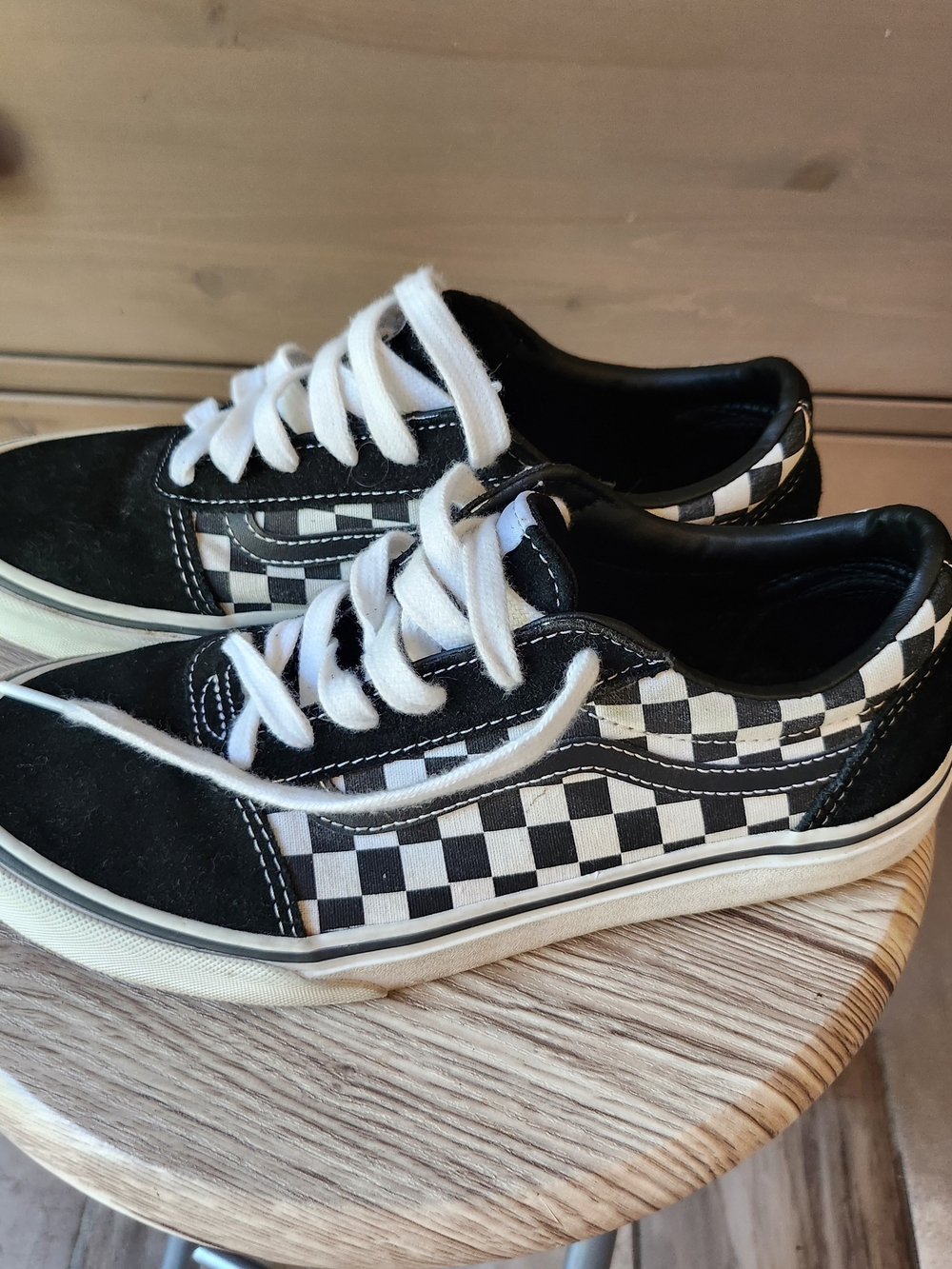 Kids Vans Old Skool Black & White Checkerboard Skate Sneakers